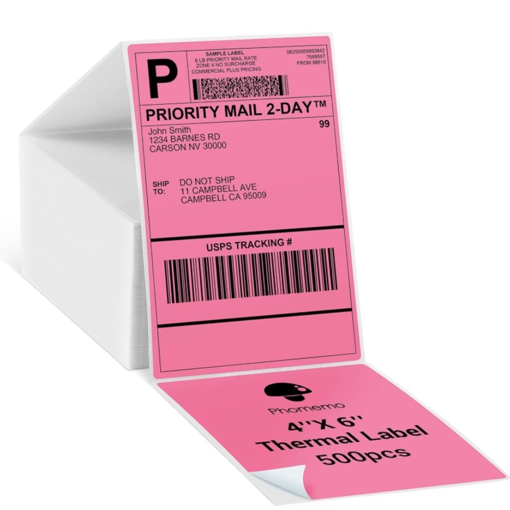 CUSTOM 50 ct 4x6” Thank You Cards/Stickers on Colored Labels, You Choose Color - Picture 3 of 12